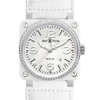 xX v Bell&amp;Ross AVIATION@BR 03 42 MM@BR 03-92 BR 03 WHITE CERAMIC DIAMONDS